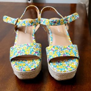 floral wedges with comfort foam